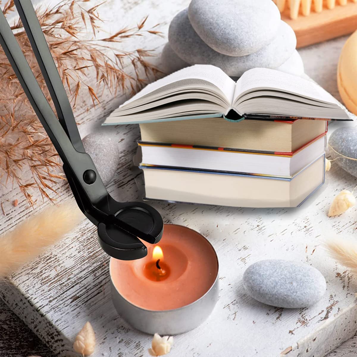 QeeHeng Candle Snuffer,Candle Wick Trimmer,Wick Dipper,3 in 1 Candle Wick Trimmer Set Candle Tool Accessories,Elegant Present Gift for Candle Lovers (Black) - Image 3