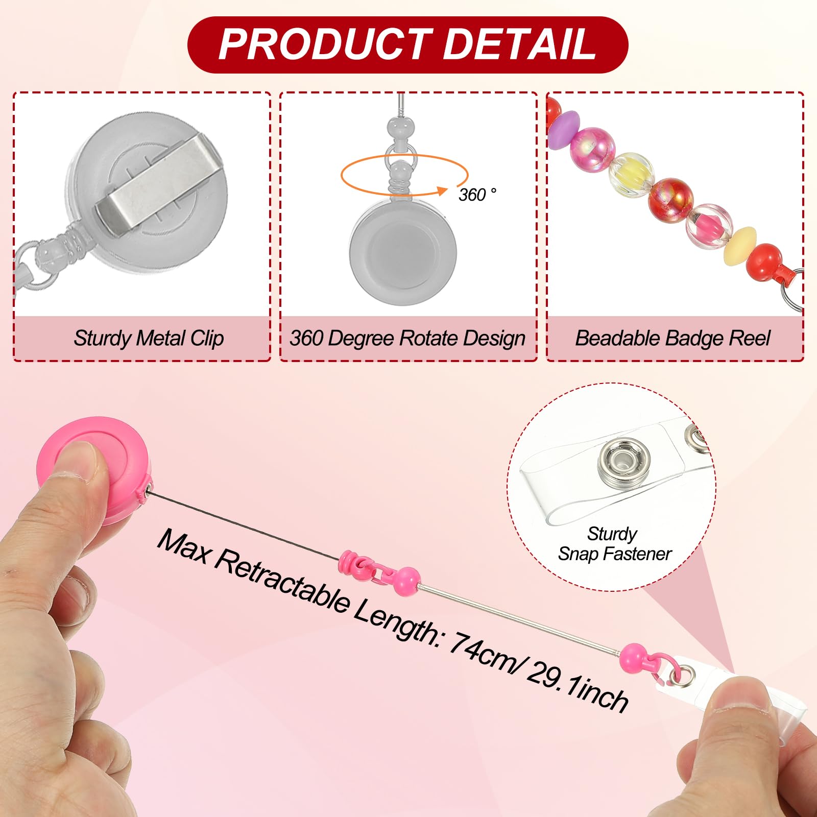 PATIKIL Beadable Badge Reels - Image 3