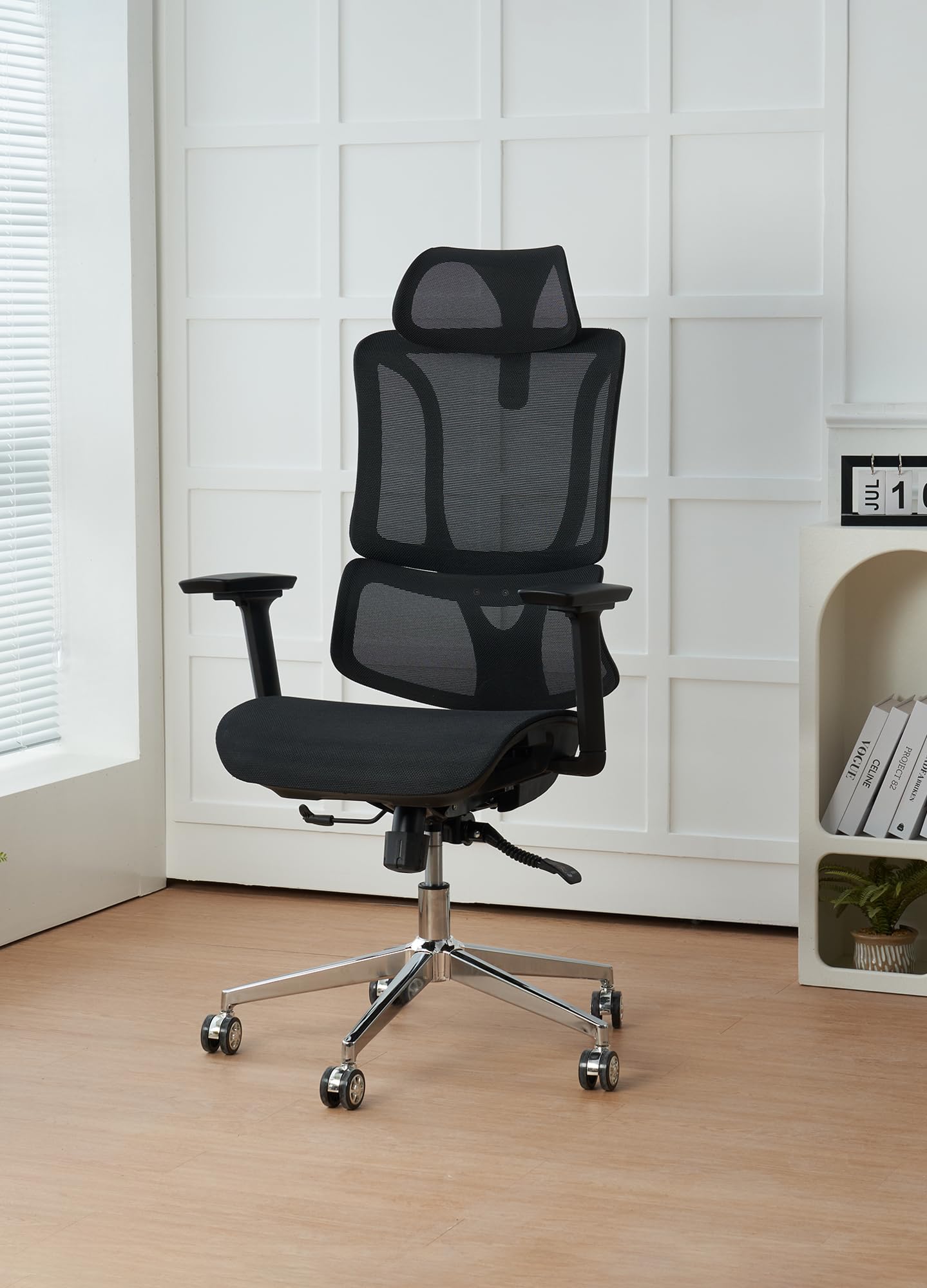 IlGruppone Sedia Ufficio Ergonomica Professionale Schienale Alto in Rete Gaming Poltrona Direzionale Altezza Regolabile Portata 150 kg con Supporto Lombare e Braccioli Regolabili - Nero