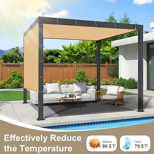 Miniatura 3 de LOVE STORY - Toldo de tela con ojales en tamaños de 3, 4, 6, 8, 10, 12 y 20 pies, cubierta con 95% de protección ultravioleta, para pérgola, patio,