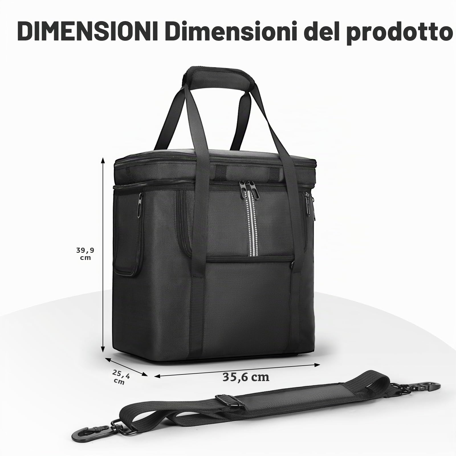 Borsa da trasporto Bluetti AC180, custodia nera per centrale elettrica portatile, cavo di ricarica e accessori