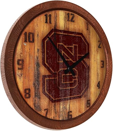 Miniatura 495 de The Fan-Brand NCAA Oklahoma Sooners: Faux Barrel Top Wall Clock Sports Team Bar Sign Décor - Home Man Cave, Party Decoration - Made On Demand