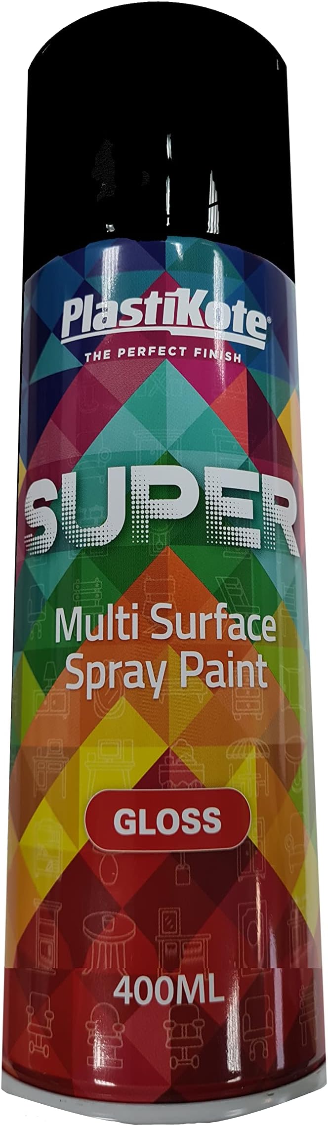 Plasti-kote PKT1100 1100 400ml Super Gloss Spray Paint- Super Black (Packaging may vary)