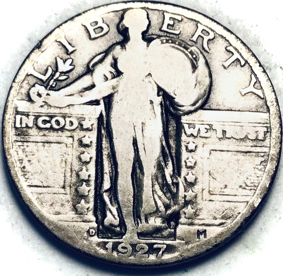 1927 D Liberty Standing Silver Quarter Seller Very Good