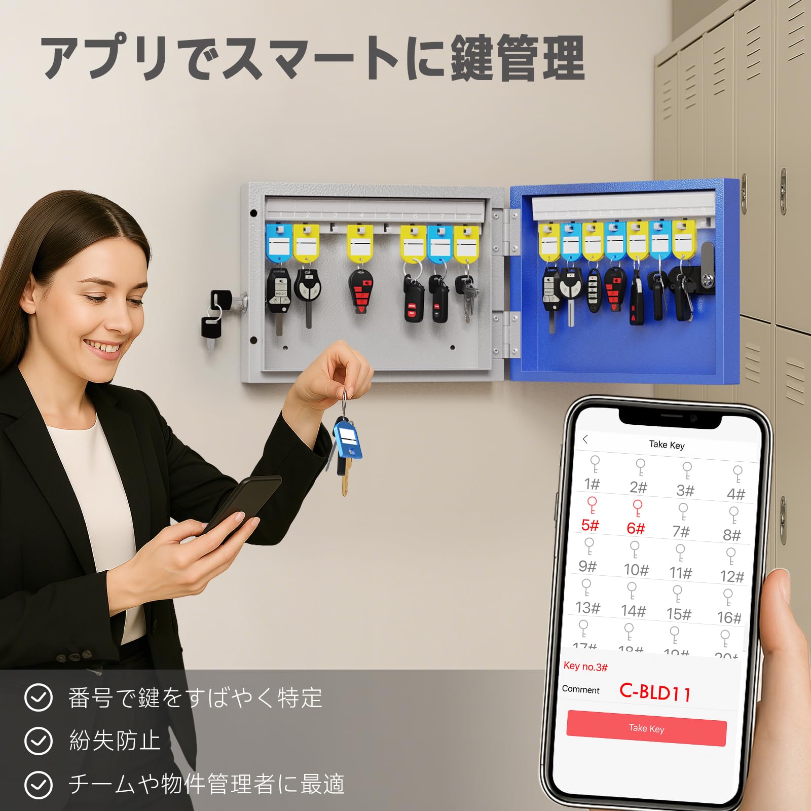 Amazon.co.jp: WeHere キーボックス セキュリティキーボックス 壁掛け