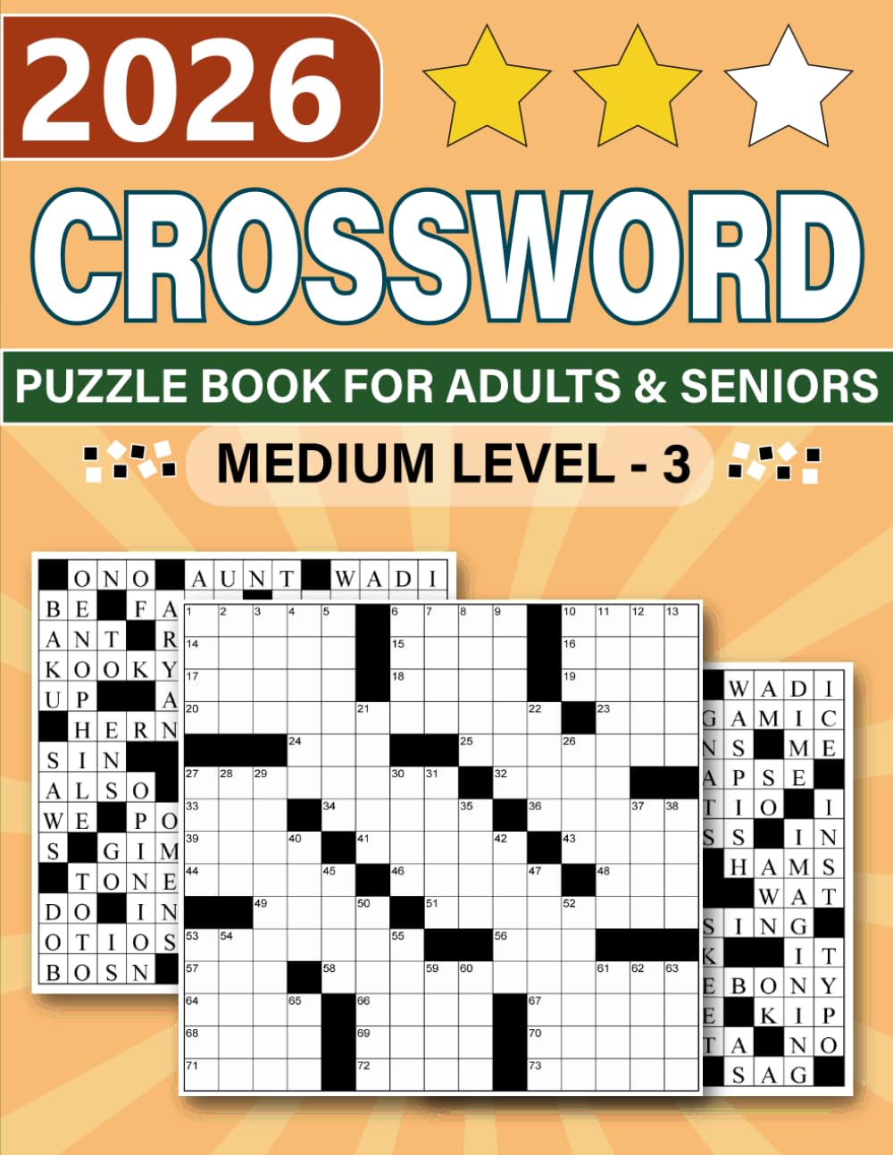 Relaxing Crossword Puzzles (Volume 2): 99 Engaging Medium-Difficulty Brain Teasers for Adults & Seniors to Challenge and Train Their Minds.