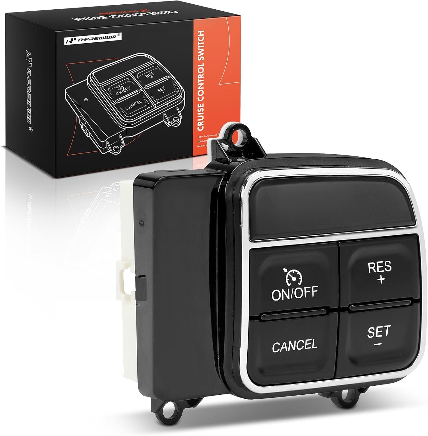 A-Premium Steering Wheel Mounted Cruise Control Switch Buttons Compatible with Ram 1500, 2500, 3500 & Jeep Wrangler, Wrangler JK, Compass & Dodge Grand Caravan, Durango & Chrysler Town & Country, 200