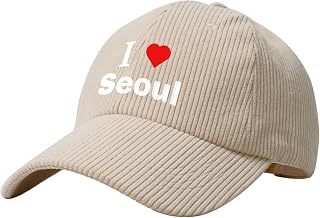 I Love Seoul Baseball Cap for Men Women Adjustable Corduroy Dad Hat Golf Hat