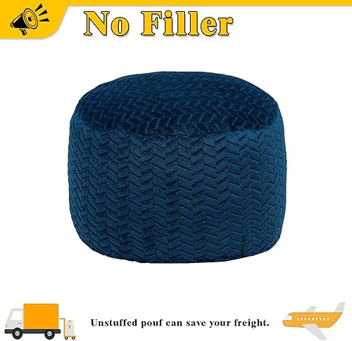 Miniatura 9 de Asuprui Puf otomano sin relleno, puf redondo sin relleno, puf redondo para el suelo, puf plegable, almacenamiento para sala de estar, dormitorio,