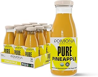 Pomona Organic Juices Pure Pineapple Juice, 8.4 Ounce Bottle (Pack of 12...