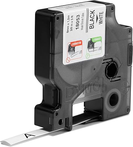 Vista 26 de DYMO Tubos termorretráctiles industriales para DYMO Industrial RhinoPro Label Makers, negro sobre amarillo, 1/4 pulgadas (18052)