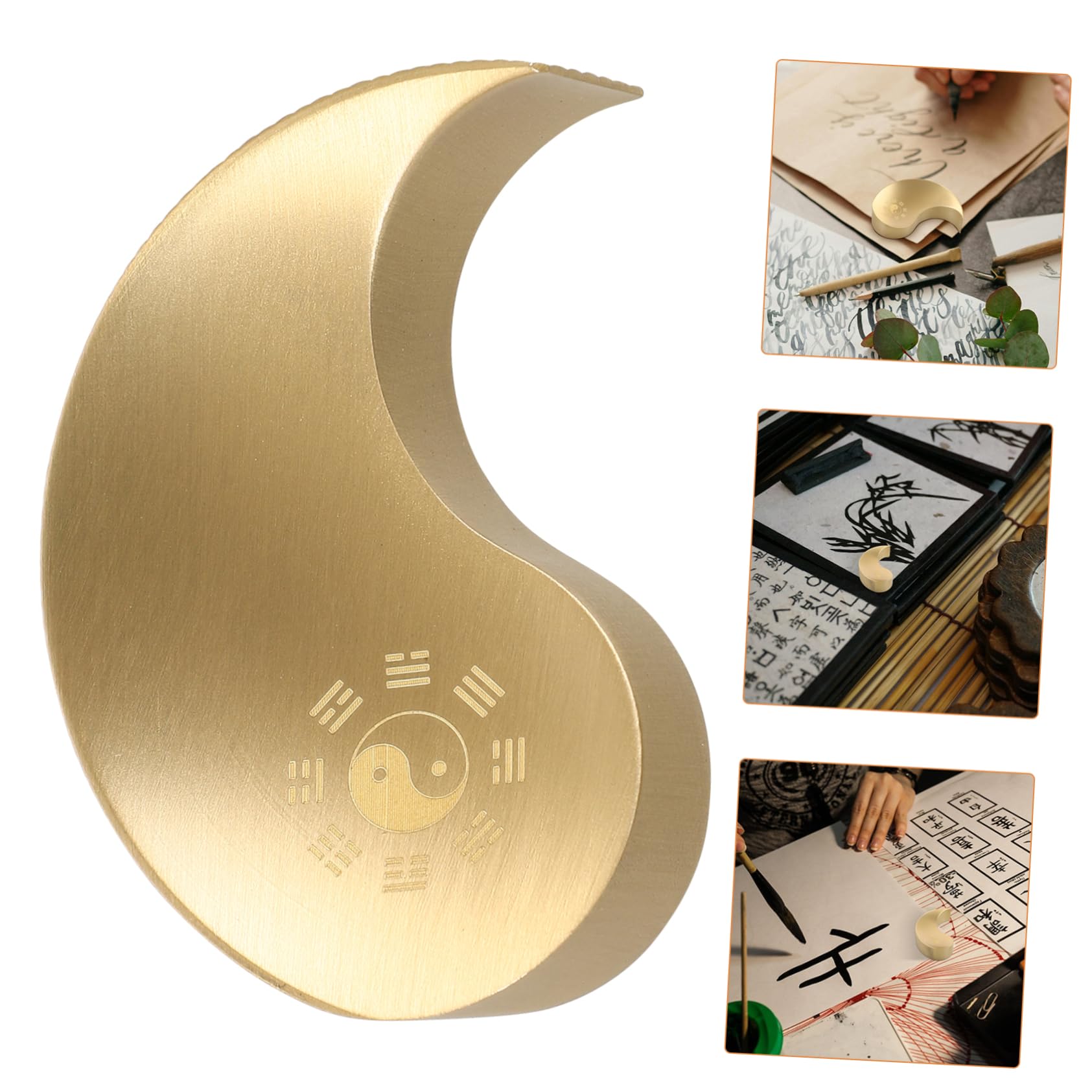 5pezzi Brass Paperweight Per Calligrafia Cinese Decorazione Da Scrivania Ottone Massiccio Stile Elegante Accessorio Per Appassionati Di Arte e Letteratura