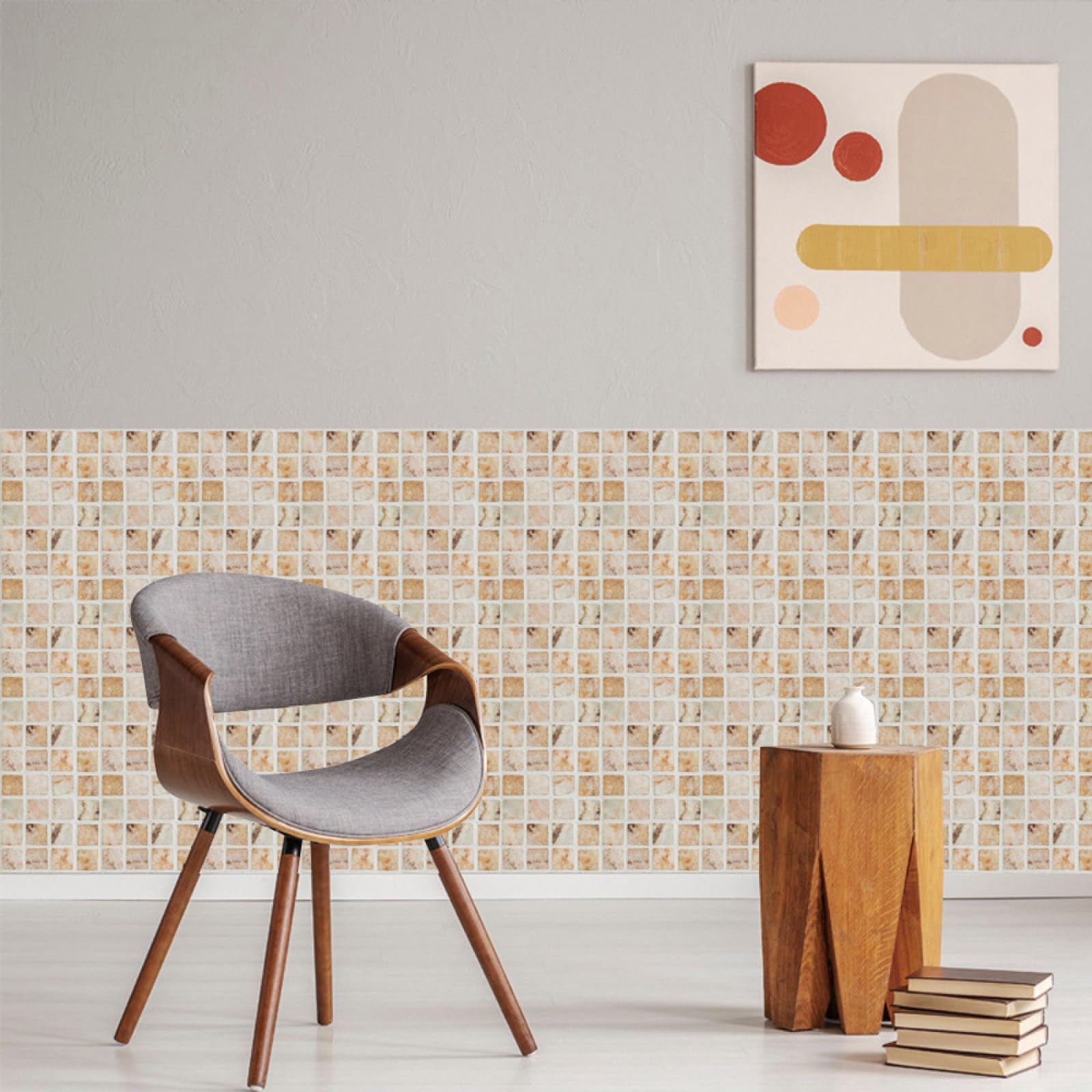 Piastrelle Adesive Cucina Modello Di Marmo Giallo Chiaro Pavimento pvc Adesivo Mobili Decorazioni Piastrelle Adesive Bagno Impermeabile Resistenza all'olio Mattonelle Adesive