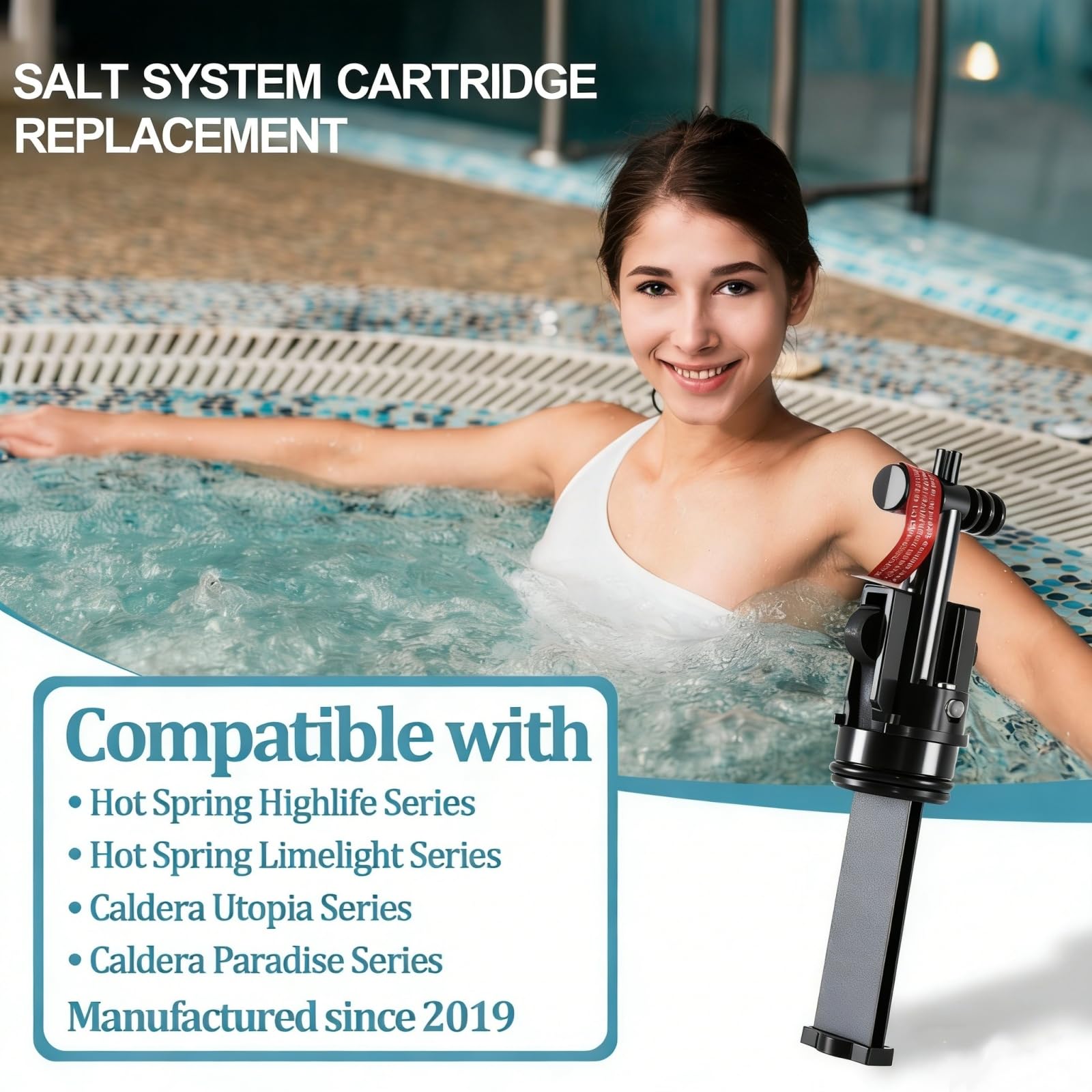 Cartuccia del sistema di sale di terza generazione, sale per il trattamento dell'acqua per vasche idromassaggio e spa della serie Caldera, supporta l'acqua naturale per aiutare a evitare occhi