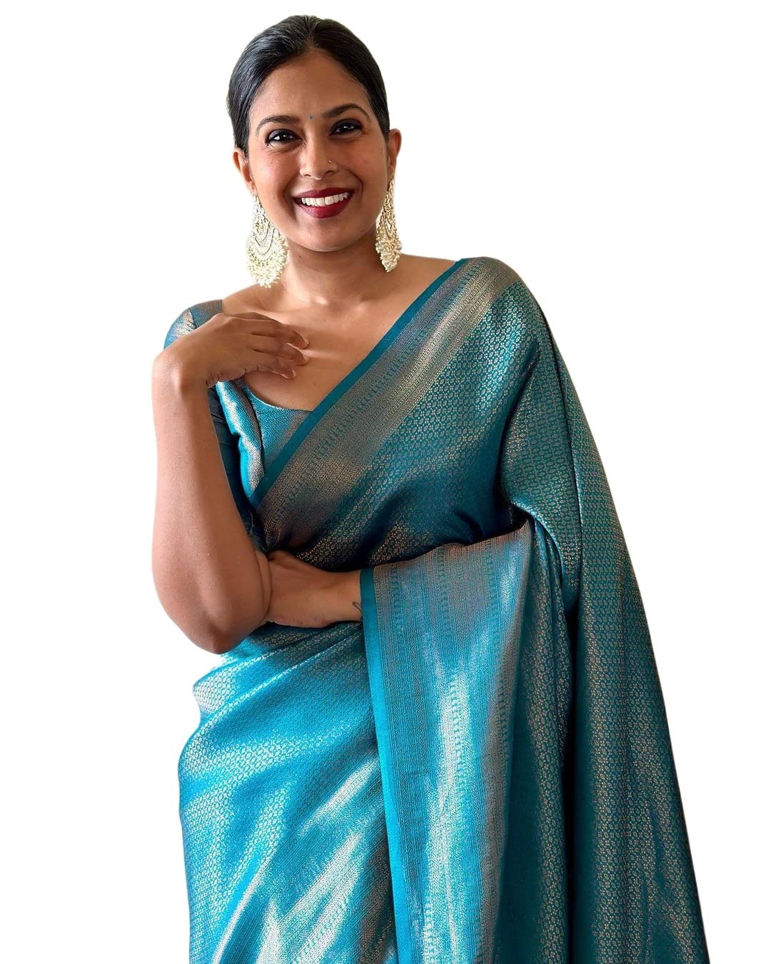 SAREE SILK HOUSEBanarasi Silk Saree for Women Indian Traditional Zari work Saree for Women's With Unstitched Blouse (004)