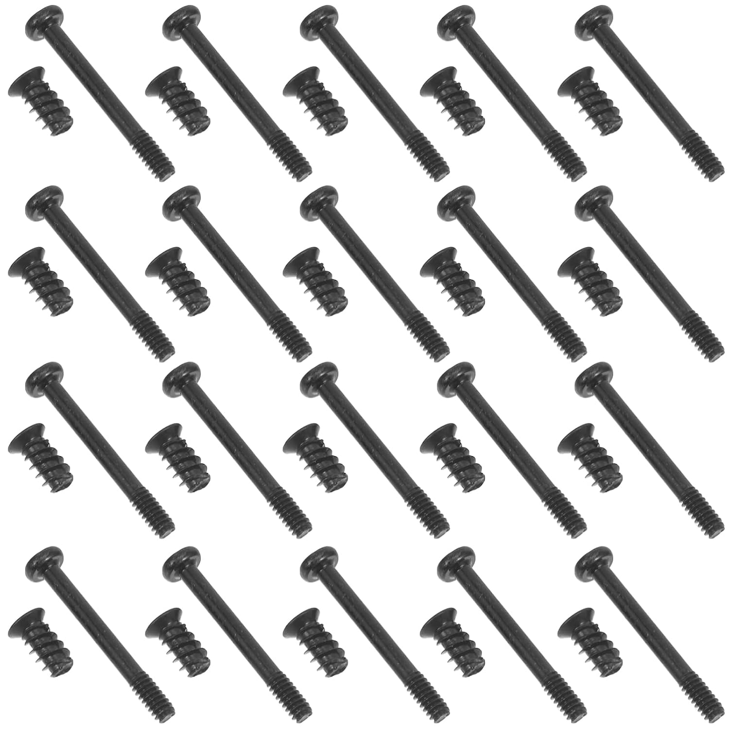 UKCOCO Case Fan Screw Set 60Pcs Flat Head Self-Tapping Screws Including Long and Short Screws for Pc Chassis Cooling Fans Assembly and Repairs