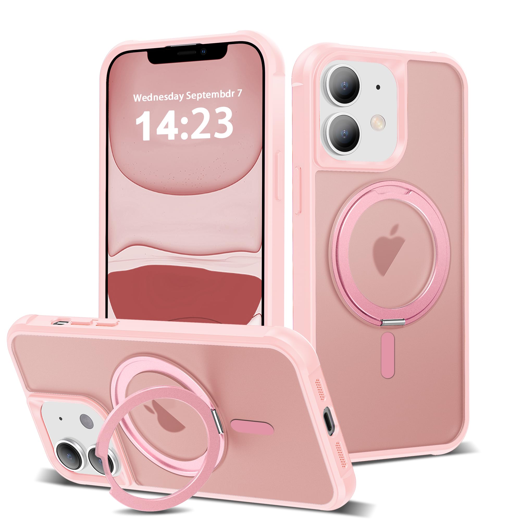Compatible with iPhone 11 Case with Stand 6.1",Pink