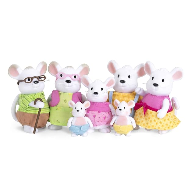 Li’l Woodzeez Familia de Ratones Nibblekin con Abuelos