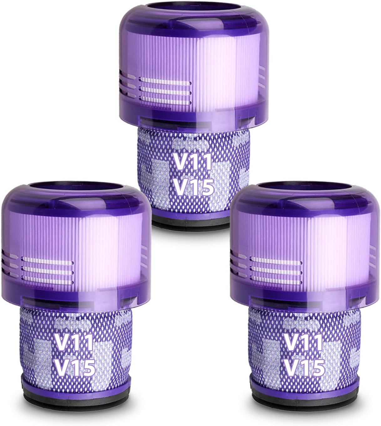 3 Pack Vacuum Filters Replacement Parts Compatible with Dyson V11 Origin V11 Torque Drive V11 Animal V11 Complete V11 Extra V15 Detect V15s Detect Submarine Vacuums, Compare to Part 970013-02
