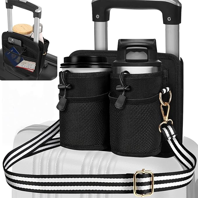 Luggage Cup Holder Bag with Shoulder Strap, Luggage Travel