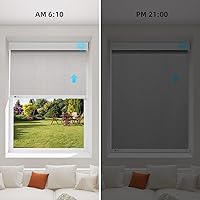 Vista 3 de ZSTARR Persiana inteligente motorizada para ventana, persiana enrollable opaca automática compatible con control remoto, seguridad infantil, batería