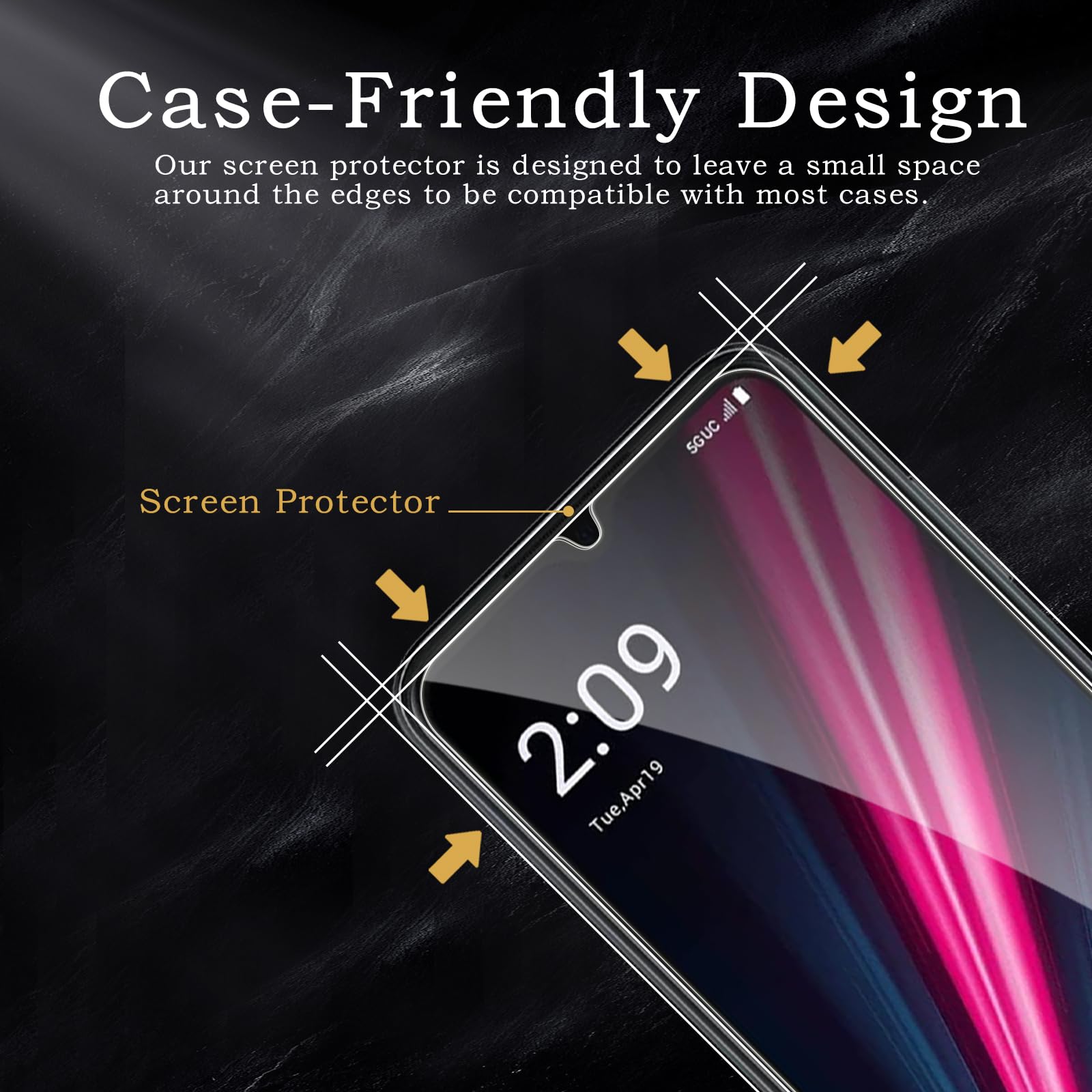 Confezione da 3 pellicole proteggi schermo per T-Mobile Revvl 6 Pro 5G + 2 pellicole protettive in vetro temperato, ultra HD, durezza 9H, antigraffio, senza bolle, ultra resistenti