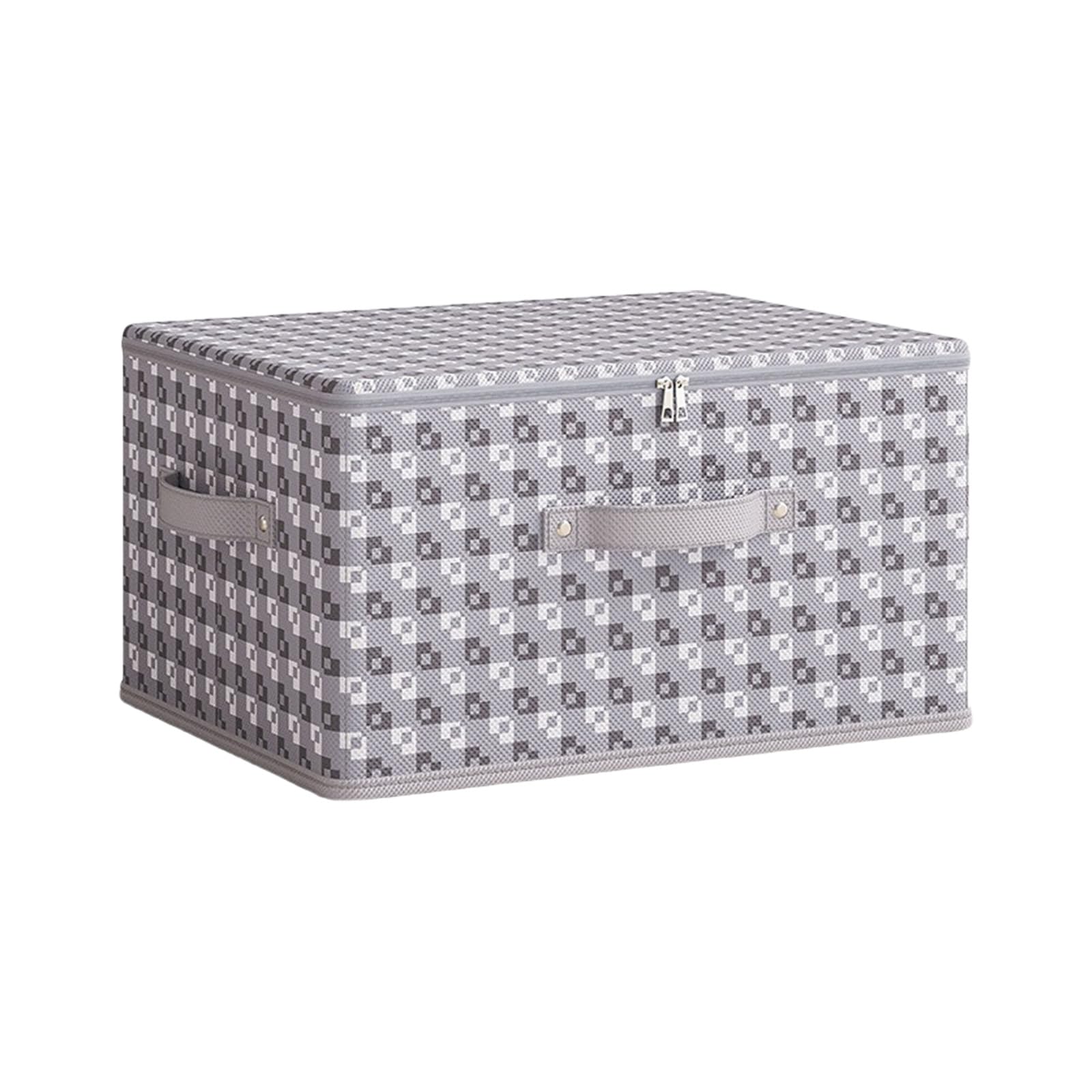 HDOYTXXM Clothes Storage Container, Zippered Nonwoven Box for Home Organization & Space Optimization Foldable Storage Box with Zippered Lid