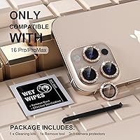 Vista 201 de Misea [3+1] for iPhone 14 Pro/iPhone 14 Pro Max Camera Lens Protector Bling, 9H Tempered Glass Camera Cover Screen Protector Metal Individual Ring