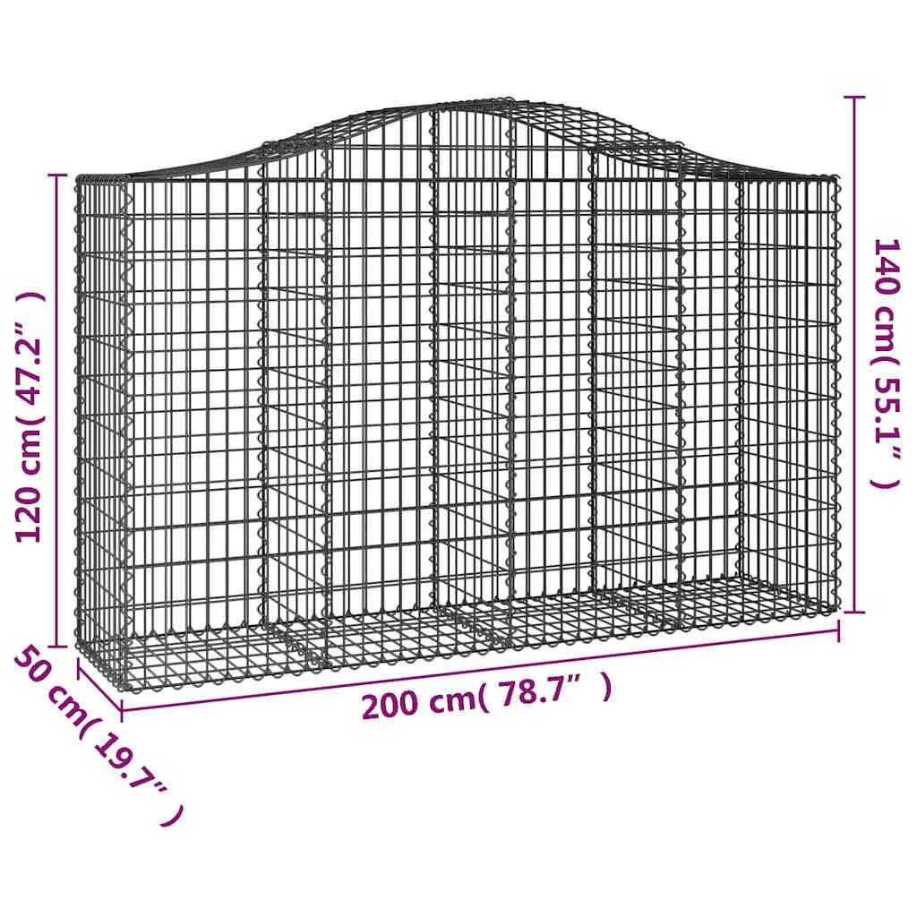 Gaviones con arco alto, 5 unidades, 200 x 50 x 120/140 cm