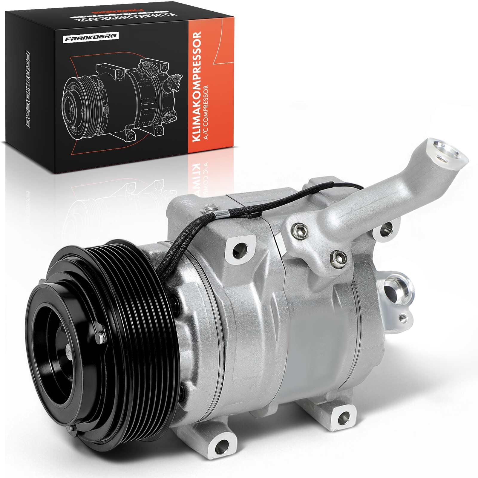 Frankberg Klimaanlagen Kompressor mit Kupplung Diesel Kompatibel mit CR-V III RE 2.2i-CTDi 4WD 2.2L (103 KW/140 PS) Replace# 38810R06G01, inkl. Öl vorbereift