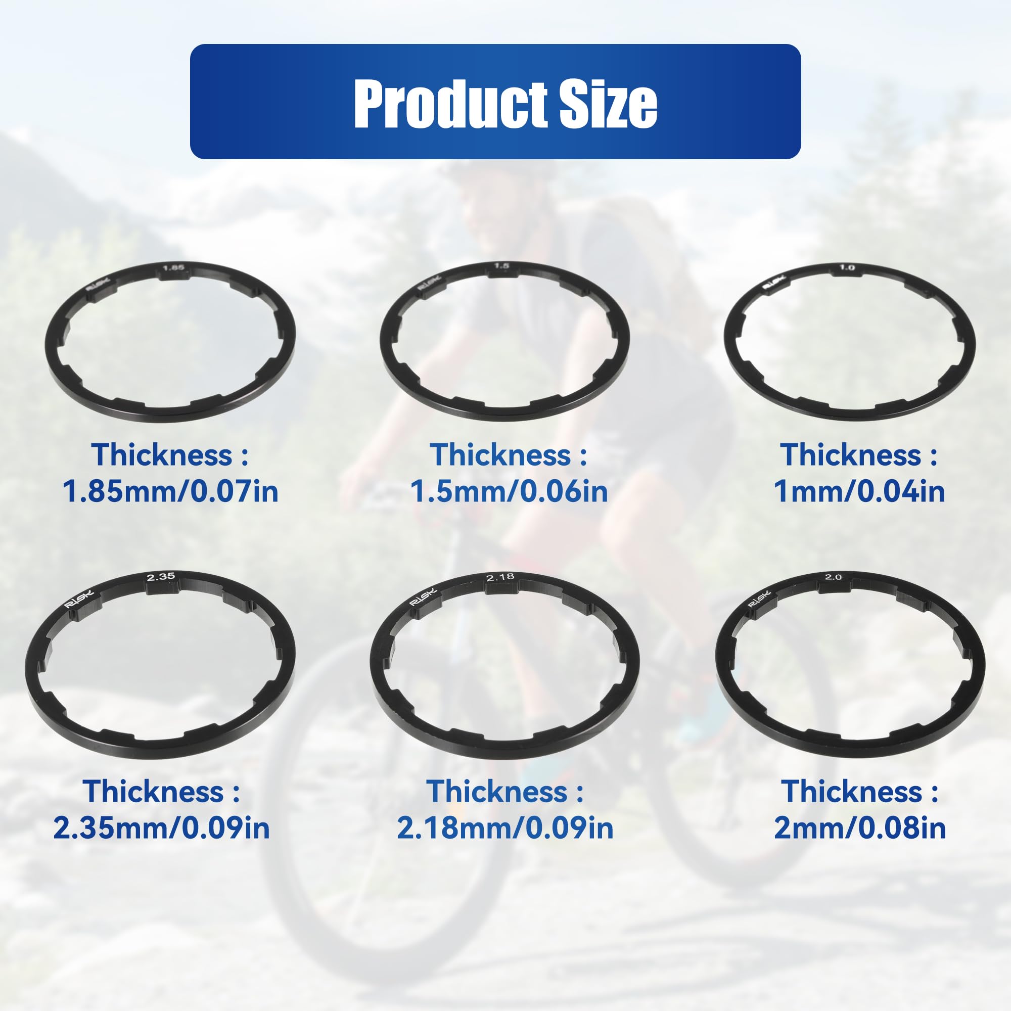 CHENNAN 6er Set Fahrrad-Innenlager-Spacer – Aus Alu, 1–2,35 Mm Stärken, Für MTB & Rennrad