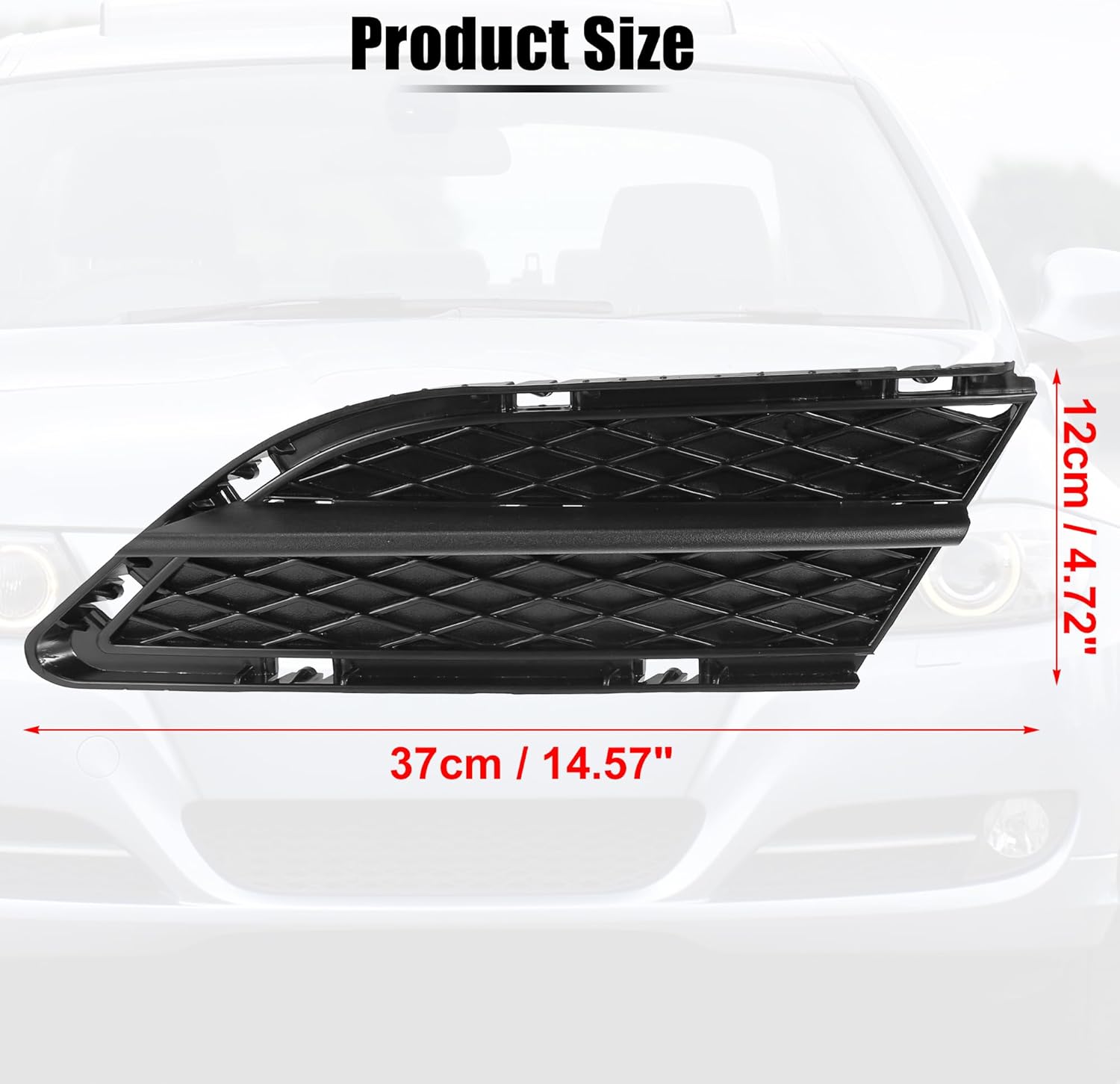 X AUTOHAUX 1 Pair 51117198901 51117198902 Left Right Side Car Front Bumper Exterior Lower Mesh Grill Fog Light Grille Black for BMW 328i 3.0L 2009 2010