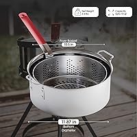 Vista 4 de Gas One Olla de Cocina de Aluminio Freidora Profunda con Cesta – Olla de Freír de Aluminio de 10QT con Asa de Agarre Fácil – Freidora Duradera