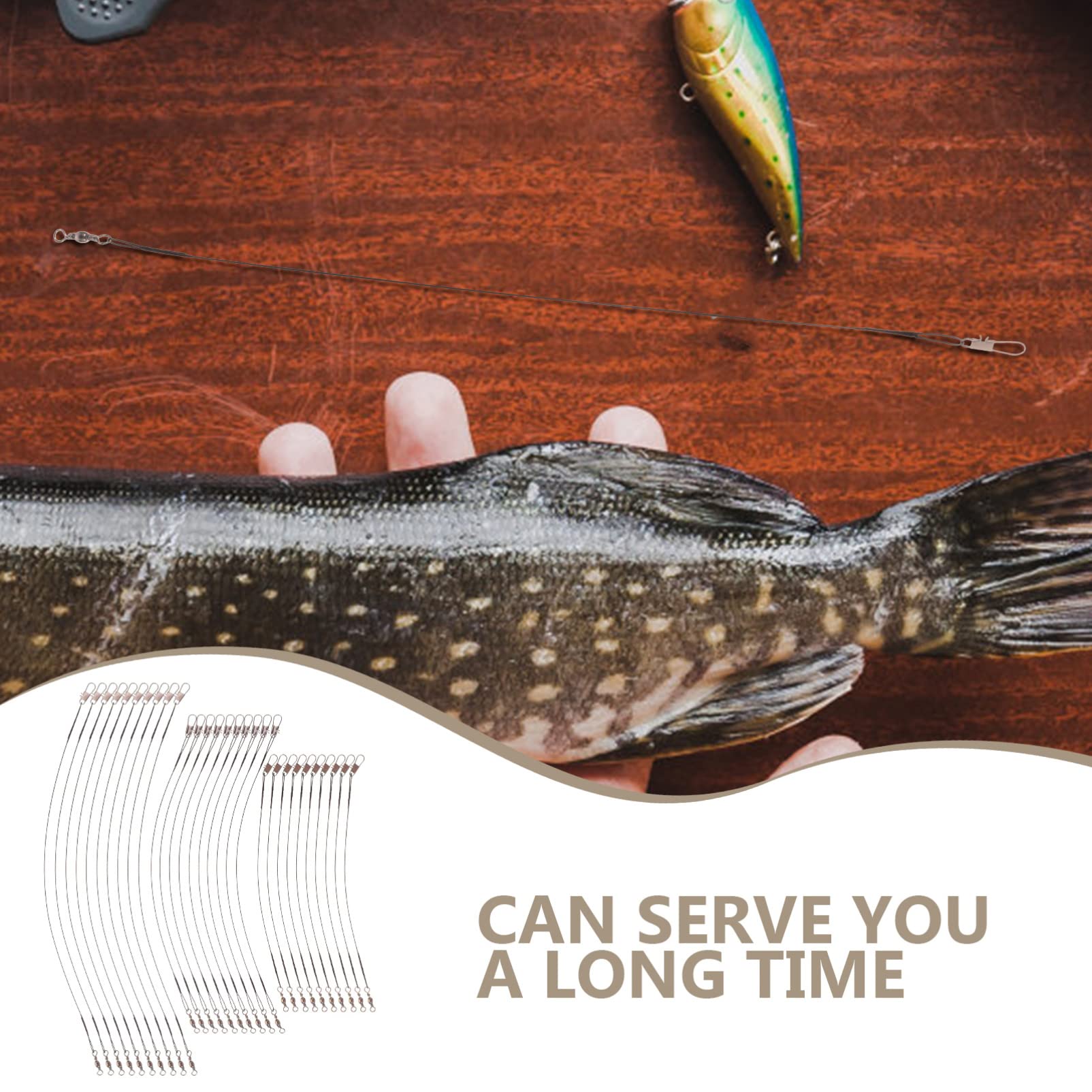 BESPORTBLE Fishing Leaders Wire 30pcs Swivels Snap Design for Saltwater Leaders Line Tackle