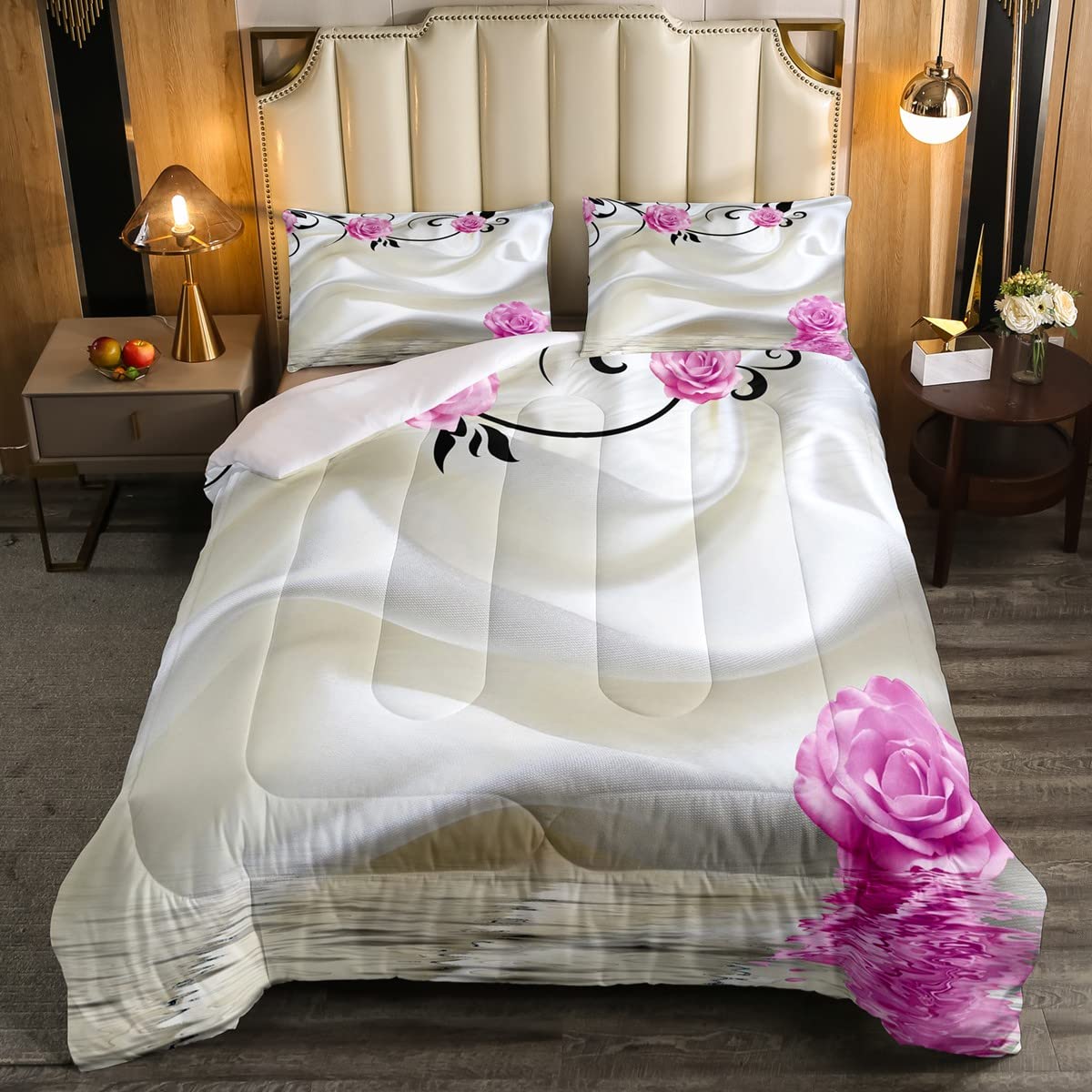 Zen Duvet Set Girls Pink Floral Flower Chakra Bedding Set for Boys Girls Women Men Zen Spiritual Pink White Duvet Insert Single Size