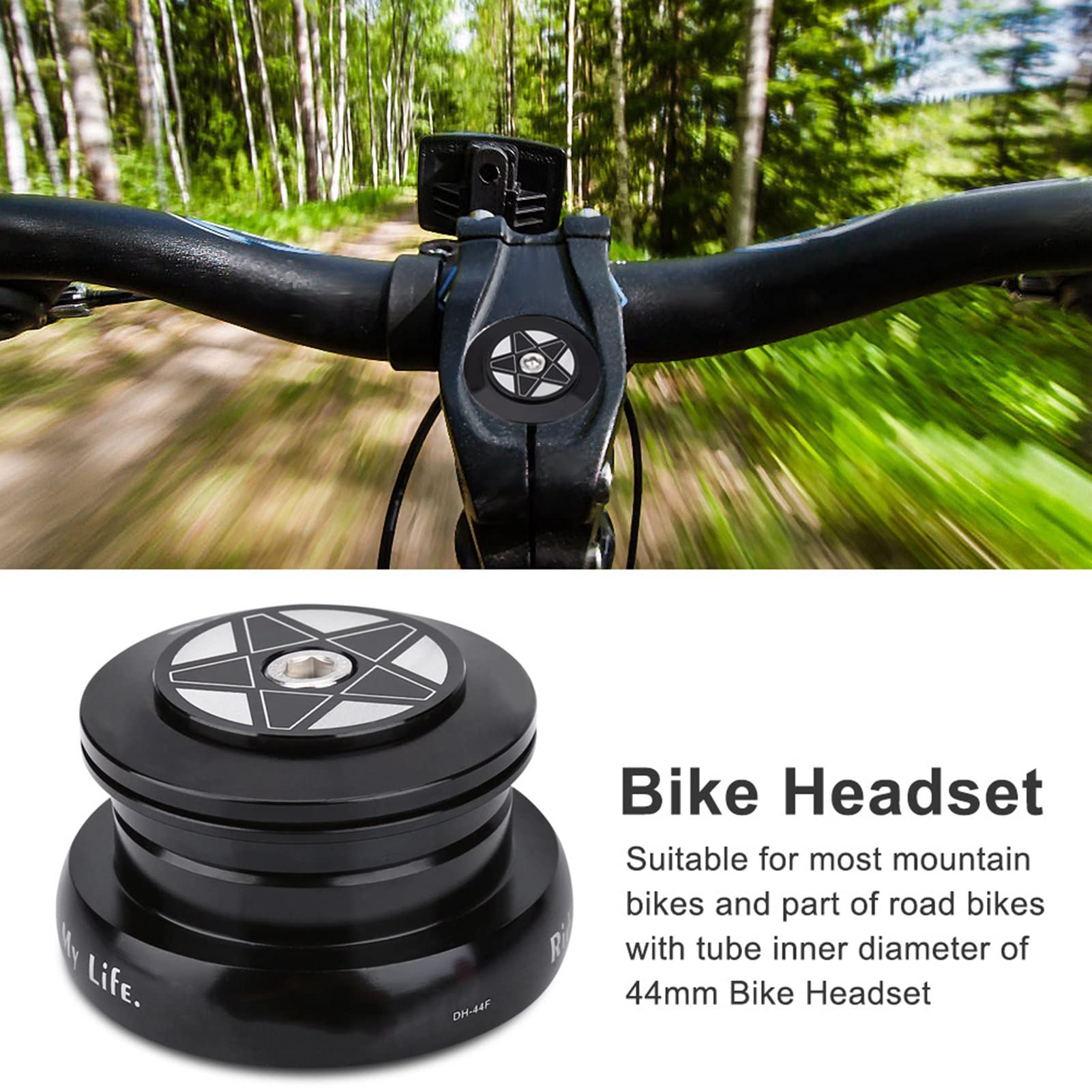 Juego de dirección para Bicicleta con rodamiento Externo: aleación de Aluminio, Cuadro de Tubo Recto de 44 mm, Accesorio para Bicicleta para una conducción Suave, Ligero y Duradero.