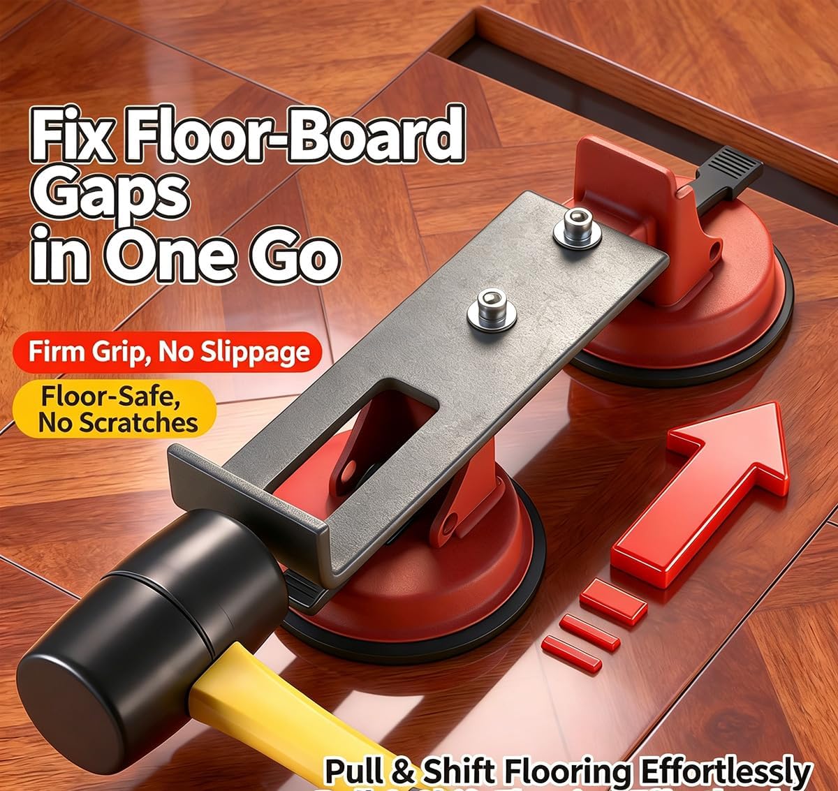 Floor Gap Fixer Tool, equipped with a rebound hook, reinforced suction cup, resistant to strong hammering, used for repairing boards/vinyl flooring tools