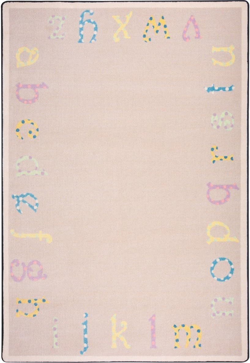 Joy Carpets Kid Essentials Infants & Toddlers Polka Dot Abc's Rug, Multicolored, 3'10" x 5'4" (1731B-03)