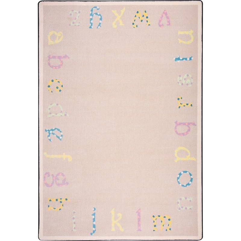 Joy Carpets Kid Essentials Infants & Toddlers Polka Dot Abc's Rug, Multicolored, 3'10" x 5'4"