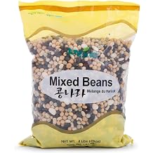 Jayone Mixed Beans, 4 lb - Dried Bean Blend with Soybean, Garbanzo, Kidney Bean, Black Bean, Pea, Cowpea & Lima Bean