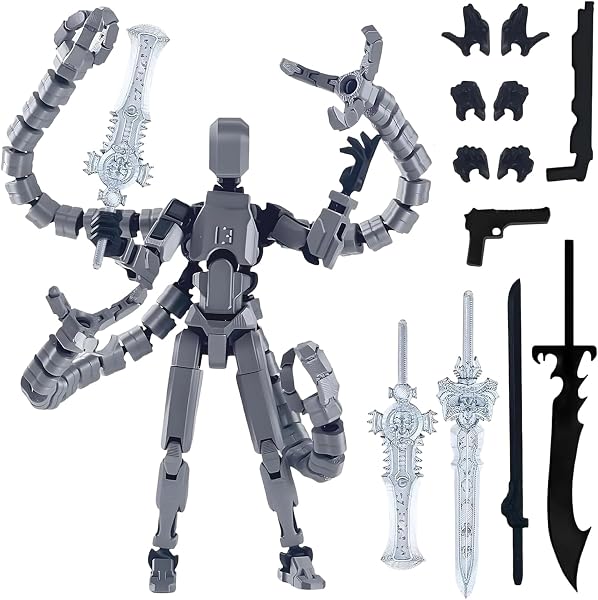 Generico JSTHHTTT 13 Action Figure Set (Assembly completato), Stampa 3D di Robot, Multi-Giunto Stampato in 3D, Decorazioni Desktop Per Gli Amanti Del Gioco Giocattoli - 1