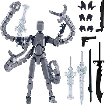 JSTHHTT T13 Action Figure T13 Action Figure Set Assembly Complete Dummy 13 Action Figure 3D Printed Multi-Joints Desktop Decorations for Game Lovers Toy