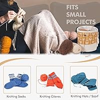 Vista 5 de TOGETRUE Bolsa de Hilo, Bolsa Pequeña para Tejer y Ganchillo, Organizador de Bolsas de Almacenamiento de Hilo Portátiles para Proyectos