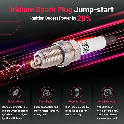 Vista 223 de BDFHYK Paquete de bobinas de encendido y bujías de iridio compatibles con Acura RSX Honda Accord Civic CR-V Element repuesto para UF583 UF311