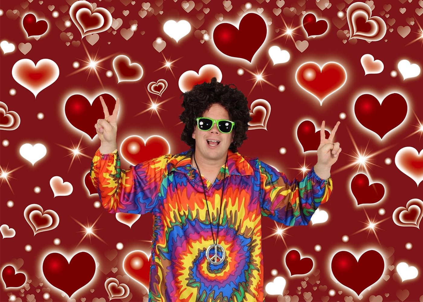 Red Heart Party Backdrop 8x6FT Valentine's Day Photography Background 90s Birthday Party Decoration Early 2000s Romantic Selfie Banner