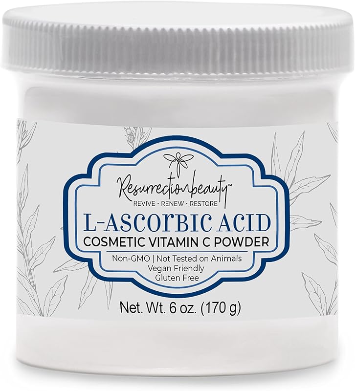 Pó de ácido L-ascórbico para formulações cosméticas RESURRECTIONbeauty, 6 oz