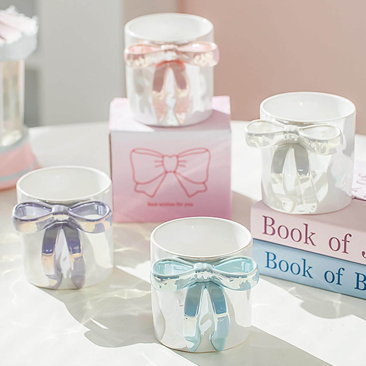 Bow Coffee Mug Ceramic Coffee Cup 12 OZ Coquette Porcelain Tea Cup White Bow Cute Mug for Women Girl - Image 7