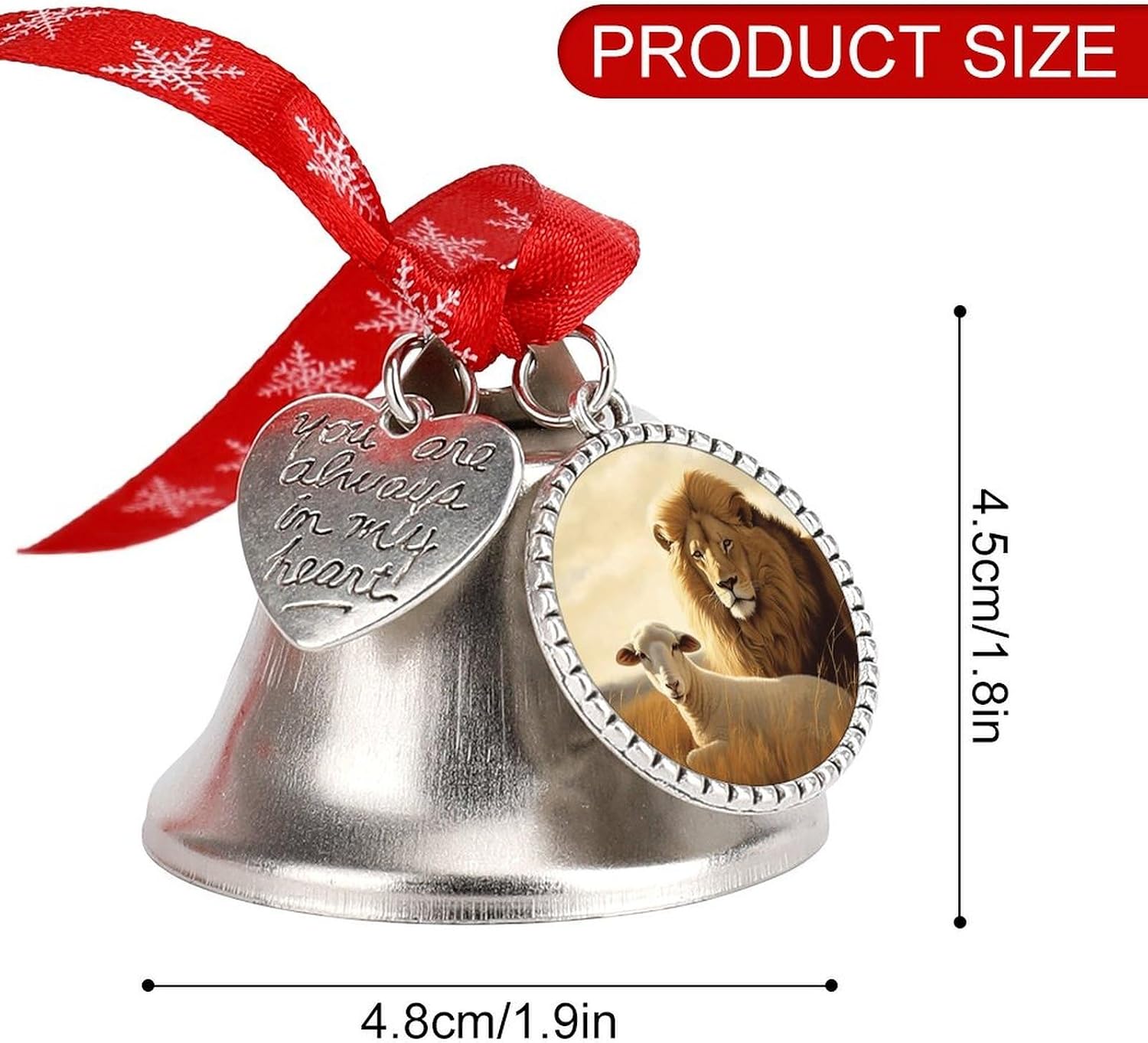 Lion Sheep Christmas Bells Ornaments Tree Jingle Bells Decors Xmas Silver Bell Hanging Decoration Pendants for Weddings Parties Christmas Wreaths