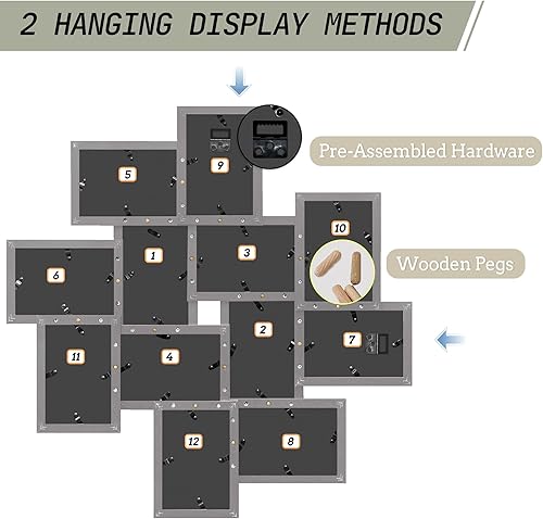 Miniatura 6 de JERRY & MAGGIE - Portarretratos múltiple de 24 x 24 pulgadas, en PVC para pared, para fotografías de 6 x 4 pulgadas, 12 portarretratos, varios