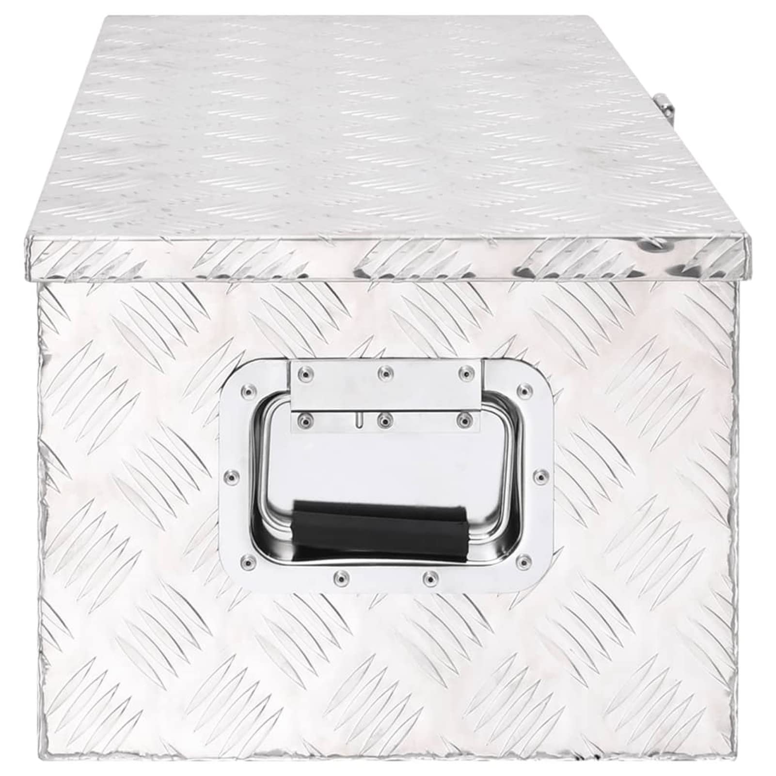 ShGaxin Aluminiowa skrzynka narzędziowa, metalowa skrzynka narzędziowa, skrzynka narzędziowa, aluminiowa obudowa, srebrna 80 x 39 x 30 cm
